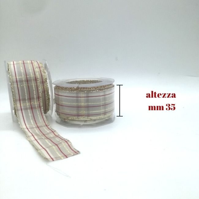 Nastro lamè scozzese h mm 35 articolo T154/35 metri 10