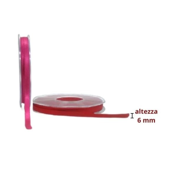 Nastro raso h mm  6 da 25 mt  articolo A1006 metri 25