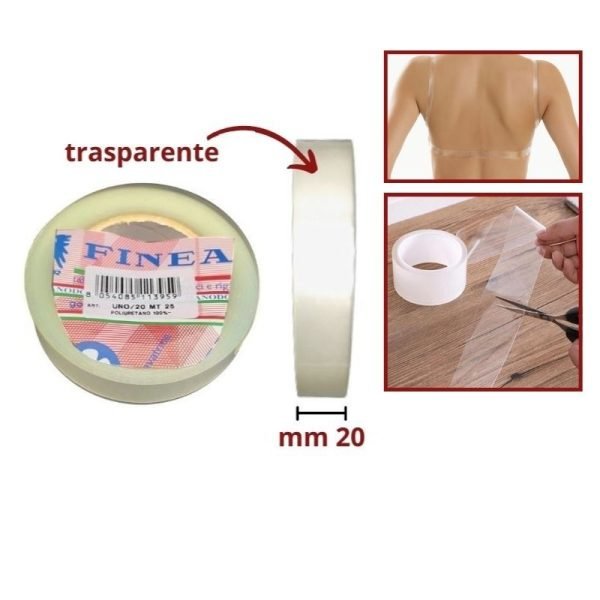 Nastro silicone trasparente h mm 20 articolo uno/20 metri 25