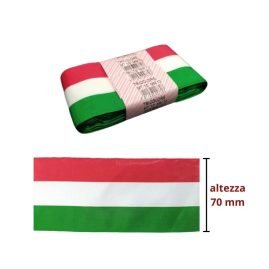 Nastro tricolore poliestere 100% h mm  70 da 10 MT articolo 27/20 metri 10