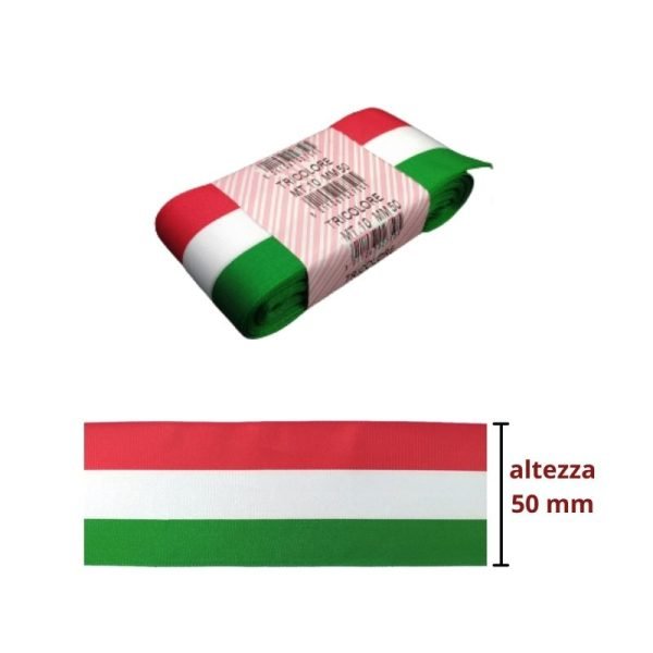 Nastro tricolore h mm  50 da 10 MT articolo 27/12 metri 10