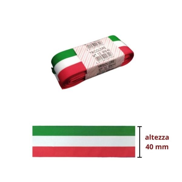 Nastro tricolore h mm  40 da 10 MT articolo 27/40 metri 10
