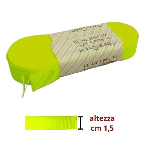 Gros grain fluo N 3 h cm 1,5  poliestere 100% articolo 1686/3
metri 10