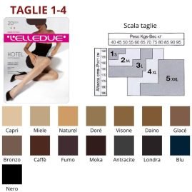 Hotel 20 den (TG 1-4) collant setificato Elledue paia 6