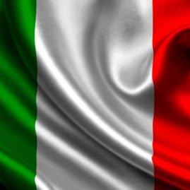 Raso stampato bandiera tricolore h cm 150