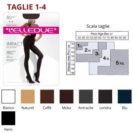 Impact 80 den (TG 1-4) collant microfibra Elledue paia 6