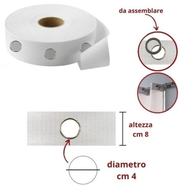 Riloga sabidecor cm 8 con predisposizione anelli  Emmebi metri 25