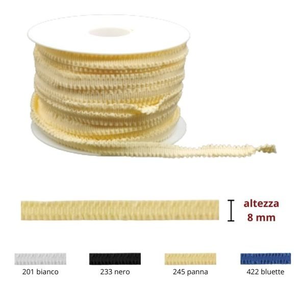 Elastico lavorato h mm 8 articolo 1836 metri 25