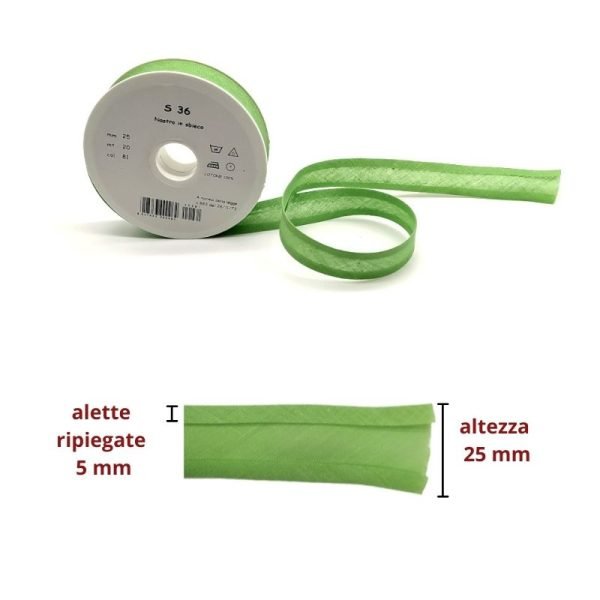 Sbieco cotone h mm 25/5/5 articolo S 36 Topp metri 20