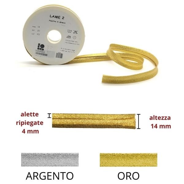 Sbieco lamè h mm 14/4/4 Topp
metri 20