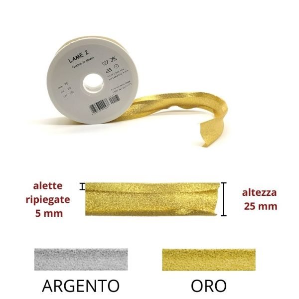 Sbieco lamè h mm 25/5/5 Topp
metri 20