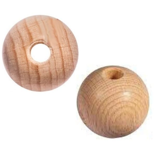 Sfera legno forata ø mm 35 articolo 119/16 pezzi 25