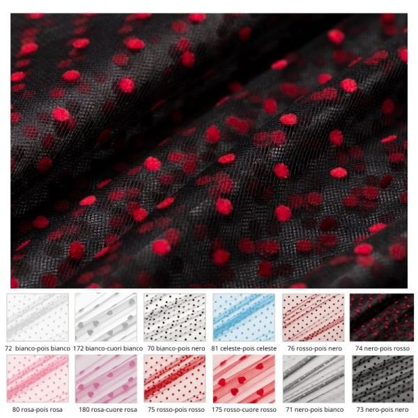 Tulle floccato pois h cm 150 articolo Ravello