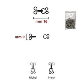 Uncinelli ganci in ferro N° 6 lunghezza cm 1,6 coppie 25