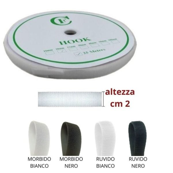 Velcro da cucire (no adesivo) h cm 2 metri 25