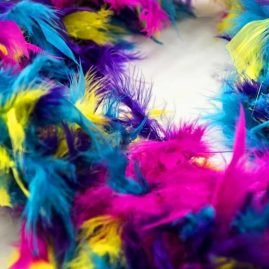 Boa multicolor con piume naturali metri 2