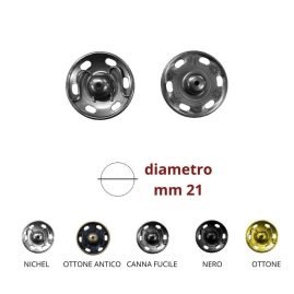 Bottone automatico ottone lucido ø mm 21 coppie 10