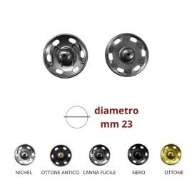 Bottone automatico ottone lucido ø mm 23 coppie 10