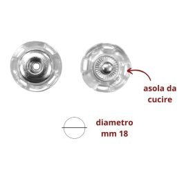 Bottone automatico plastica ø mm 18 articolo FF507/18/10 coppie 10