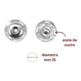 Bottone automatico plastica ø mm 25 articolo FF507/25/10 coppie 10