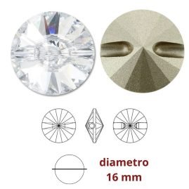 Bottone swarovski &oslash; mm 16 crystal (001) articolo 3015/16 pezzi 24