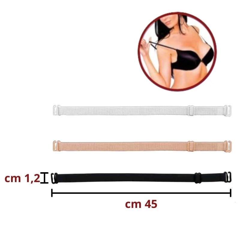 Bretelle di ricambio in raso h cm 1,2 articolo S024