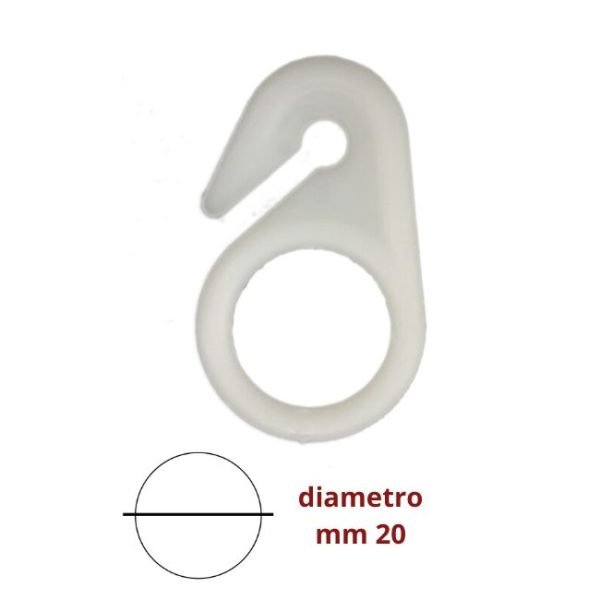 Ganci tenda doccia nylon articolo 56104 pezzi 25