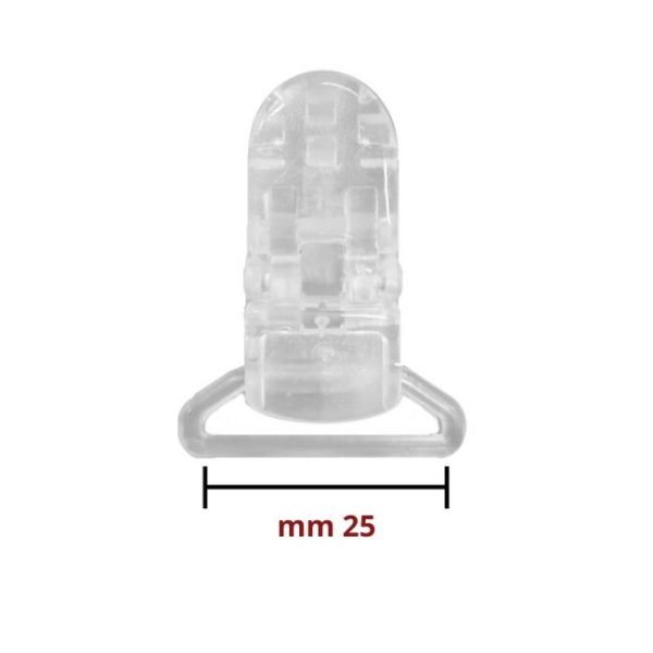 Clips trasparente passante da mm 25 articolo 6/423/25 pezzi 10