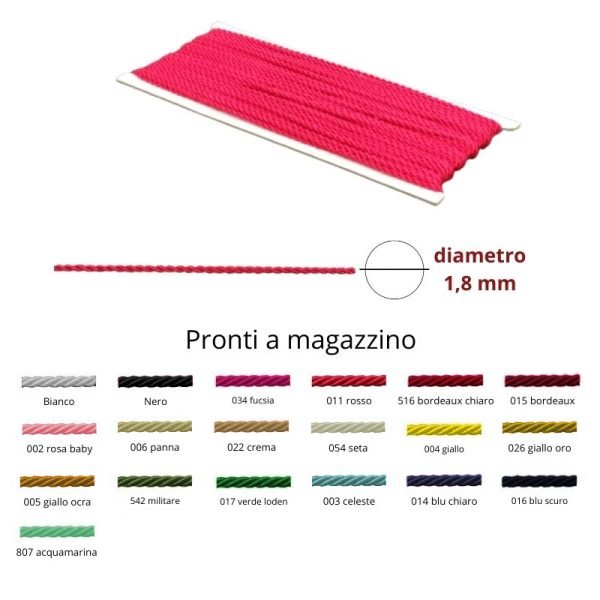 Cordone 2 capi ø mm 1,8 articolo 510/2 metri 20