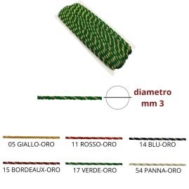 Cordone ritorto vergola oro ø mm 3 articolo 320/3 metri 20