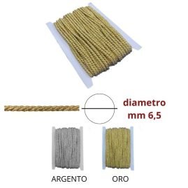 Cordone lurex ø mm  6,5 articolo 420/5 metri 20