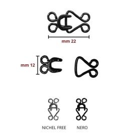 Uncinelli ganci ottone per bustil lunghezza cm 2,2 coppie 10