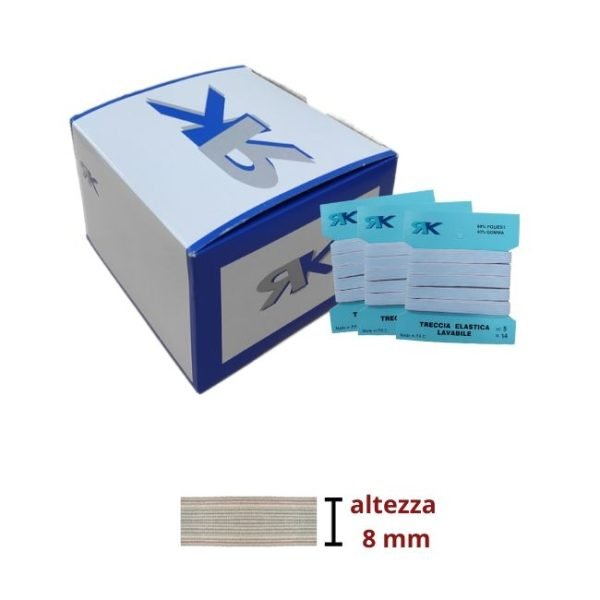 Elastico treccia lavabile h  8 mm articolo 14TL metri 5