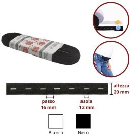 Elastico asolato h mm 20 articolo 722/20 metri 10