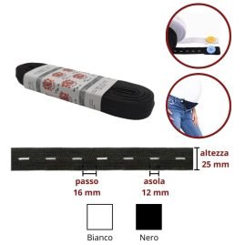 Elastico asolato h mm 25 articolo 722/25 metri 10