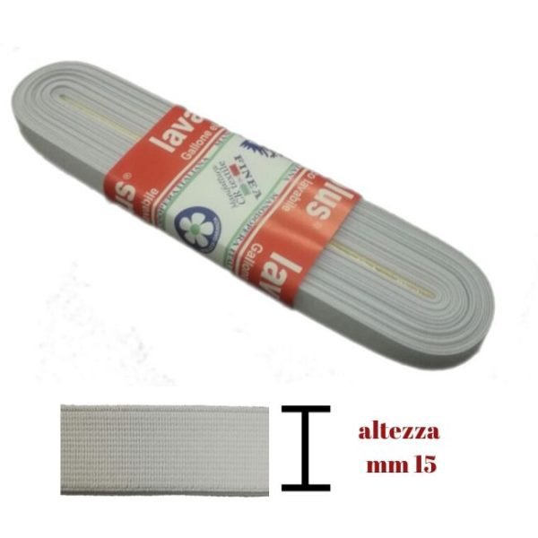 Elastico lavaplus gallone h mm 15 articolo 9140/15 metri 10