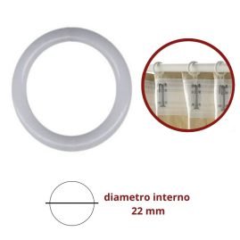 Anelli tenda in plastica ø mm 22/30 articolo 55104 pezzi 100