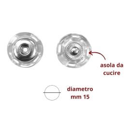 Bottone automatico plastica ø mm 15 articolo FF507/15/10 coppie 10