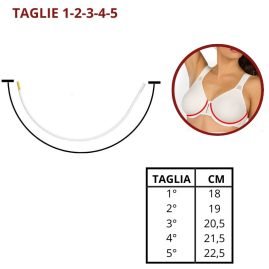 Ferretti di metallo simmetrici per reggiseno balconcino articolo FE00001 coppie 2