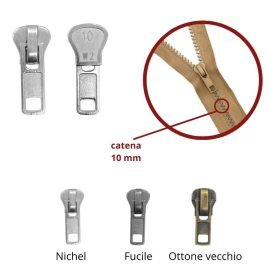 Cursore per zip catena plastica 10 mm carro