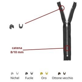 Fermo superiore per zip larghezza catena mm 08-10 pezzi 100