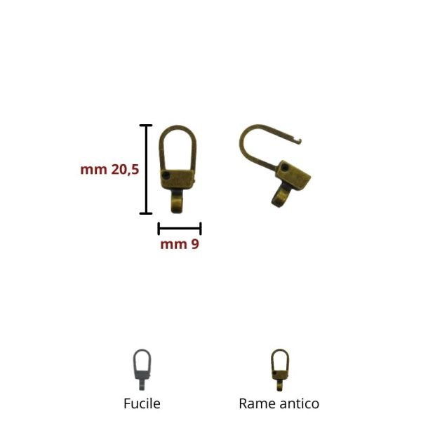 Gancio per tiralampo mm 20,5 articolo FF310 pezzi 6