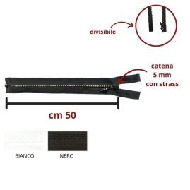Chiusura catena di strass cm 50 divisibile articolo 2211/50