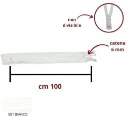 Cerniera lampo non divisibile 100 cm catena 6 mm spirale