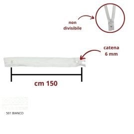 Cerniera lampo non divisibile 150 cm catena 6 mm spirale