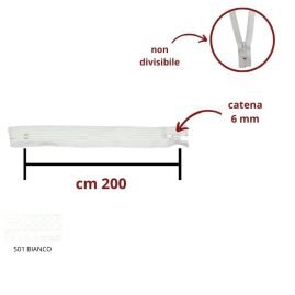 Cerniera lampo non divisibile 200 cm catena 6 mm spirale