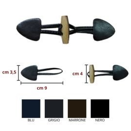 Alamari similpelle con olivetta in legno pezzi 6