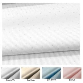 Tessuto piquet cotone in millerighe glitterato h cm 150