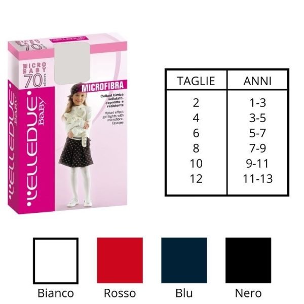 Micro baby 70 collant microfibra bimba 70 den Elledue