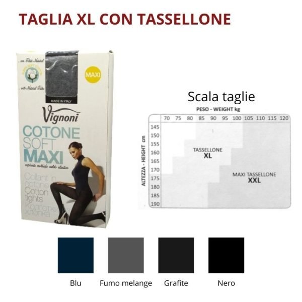 Collant donna caldo cotone 120 den (TG XL) Vignoni